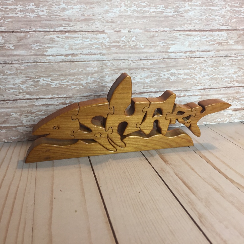 Wooden Shark Decor